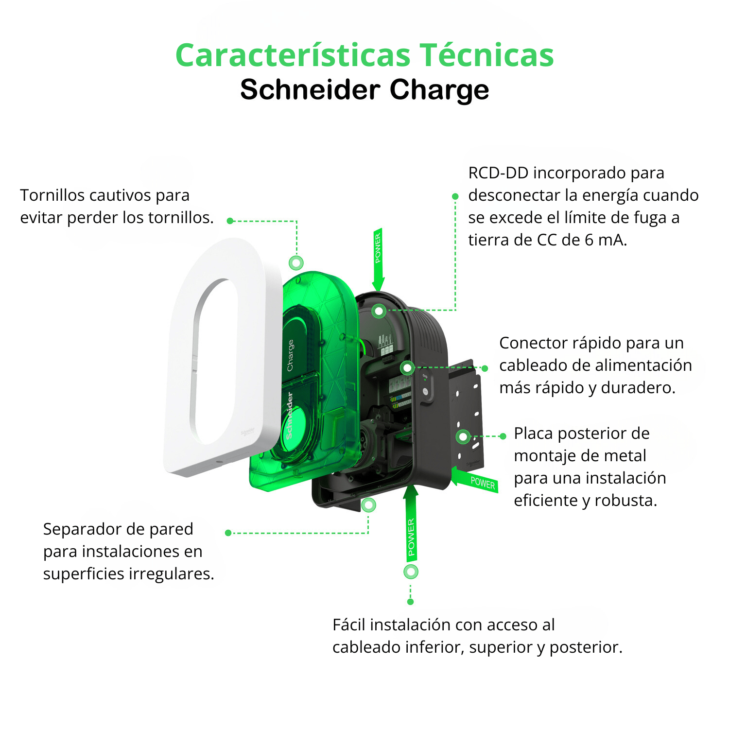 Schneider Charge 7.4 - 22 kW – Adaptabilidad para Instalaciones Monofásicas y Trifásicas. Sin Cable - Dream and Build Obras y Servicios S.L - EVH5A22N2S - 3606486846162