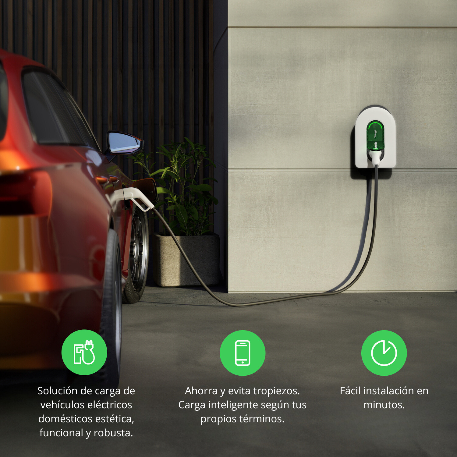 Cargador Schneider Charge Monofásica 7.4 kW (1P+N), Cable 5 y 7 m